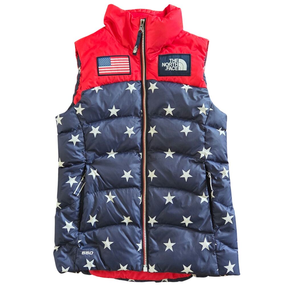 The North Face IC Nuptse Down 550 vest girls medium star print olympics